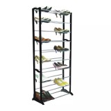 Cumpara ieftin Etajera Pantofi Amazing Shoe Rack, 10 Rafturi, Negru, Metal si Plastic, 25-30 Perechi