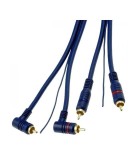 Cablu RCA x2 tata - RCA x2 la 90 grade tata 5m dublu-ecranat cu fir