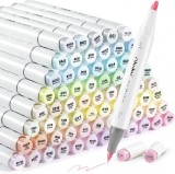 Set 96 markere - Sweetness &amp; Blossoming - Art Markers, Brush &amp; Chisel, Pastel Colors | Ohuhu