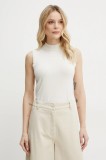 Weekend Max Mara vesta femei, culoarea bej, light, cu turtleneck, 2515361061600