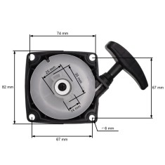 Demaror motocoasa chinezeasca (nr. 1) 67mm intre prinderi