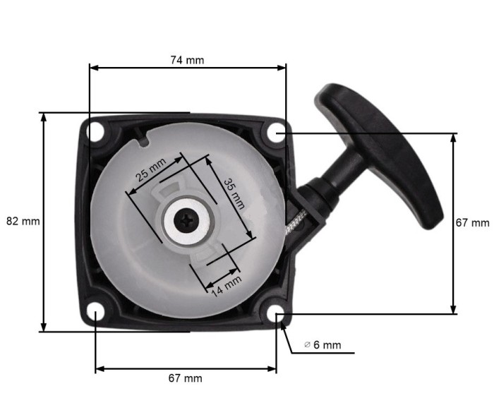Demaror motocoasa chinezeasca (nr. 1) 67mm intre prinderi