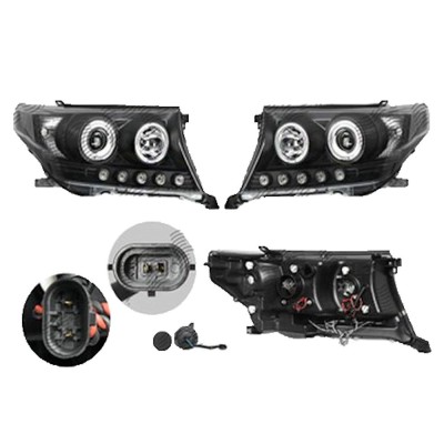 Set faruri Toyota Land Cruiser V8 (Fj200), 11.2007-08.2015, partea Stanga+Dreapta, Tuning, Fata, Lampa de parcare pe fibra optica; tip bec H1+H1; man foto