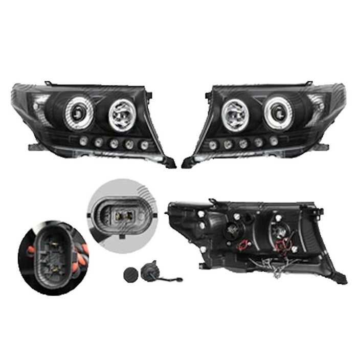 Set faruri Toyota Land Cruiser V8 (Fj200), 11.2007-08.2015, partea Stanga+Dreapta, Tuning, Fata, Lampa de parcare pe fibra optica; tip bec H1+H1; man