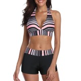 Set bikini sexy costum de baie pentru femei &icirc;mbrăcăminte de plajă două piese cu hotpants cu push-up