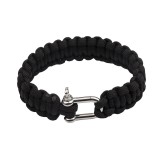 Bratara supravietuire DEPOX&reg;, Military Surplus, paracord, 24 cm, negru