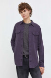 Cumpara ieftin G-Star Raw camasa din bumbac barbati, culoarea violet, cu guler clasic, slim
