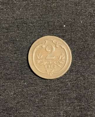 Moneda 2 haller 1912 Austria foto