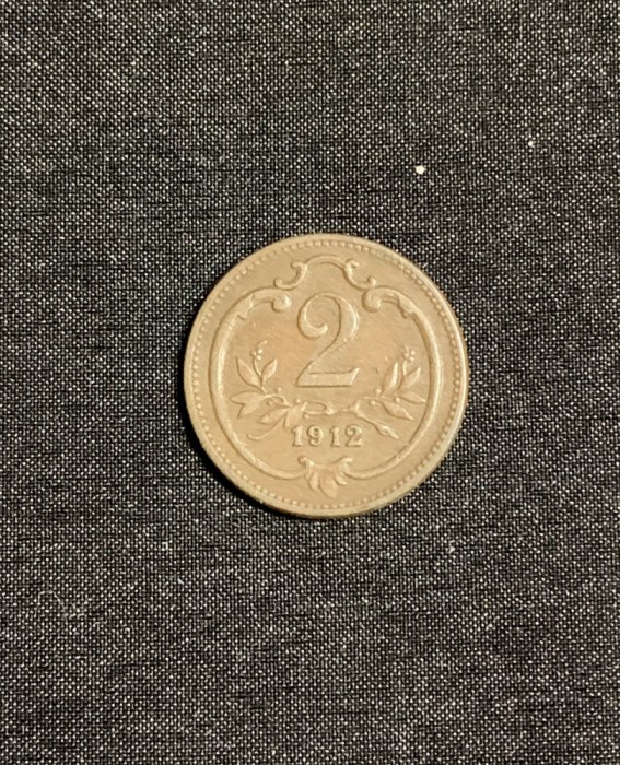Moneda 2 haller 1912 Austria