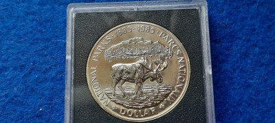 CANADA 1 DOLLAR 1985 argint Proof Elan foto