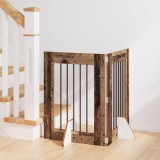 vidaXL Poartă pentru c&acirc;ini cu suporturi 2 pcs Lemn vechi 60 x 80 cm 892095