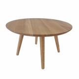 Masuta rotunda cafea Anglia C2 din lemn masiv de stejar O70x40 cm culoare natur