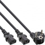 Cablu alimentare Y Schuko la 2 x C13 3m Negru, InLine IL16657E