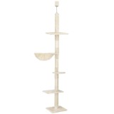 Ansamblu de joaca pentru pisici, reglabil pana la tavan, 240-265 cm, bej