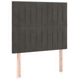 Cumpara ieftin Tablie de pat gri inchis 90x5x118/128 cm catifea