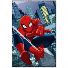 Paturica copii Spiderman Star, 100 x 150 cm, poliester, albastru foto