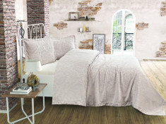 Cuvertura de pat Valentini Bianco din brocard, model Style Lavander foto