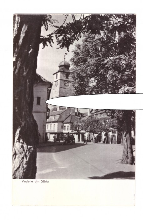 CP Sibiu - Vedere, RPR, circulata 1962, animata, stare foarte buna