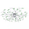 Lustră cu brațe tip frunze cristal acrilic verde 5 becuri E14
