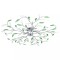 Lustră cu brațe tip frunze cristal acrilic verde 5 becuri E14