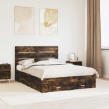 Cumpara ieftin Cadru de pat Stejar fumuriu 150 x 200 cm Lemn prelucrat