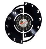 Ceas Perete Disc Vinil Abstract Geometrie Asimetrica Skeleton Negru 30cm Manual