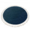 Covor Berber 9000 cerc albastru inchis Franjuri shaggy, cerc 120 cm