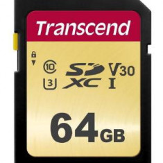 Card de memorie Transcend TS64GSDC500S, SDXC, 64GB, Clasa 10 UHS-I U3