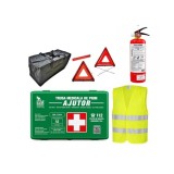 Kit siguranta auto complet trusa medicala omologata RAR 2 triunghiuri + vesta + geanta + stingator