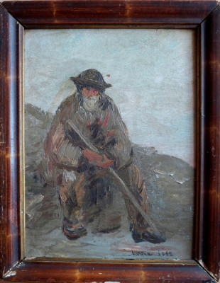 Bătr&amp;acirc;n, pictură semnată Marina (1902?) foto
