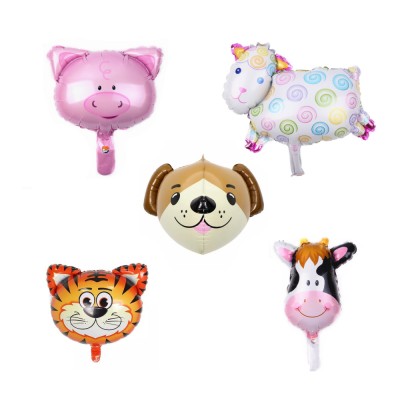 Set 5 baloane folie metalizata, flippy, figurine animale domestice, 30 cm, ambalaj individual, pai inclus, umflare cu aer sau heliu, multicolor foto