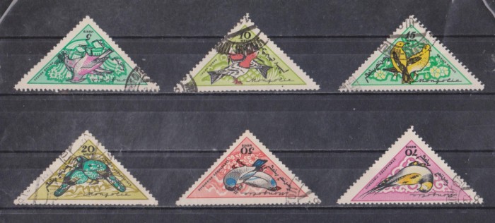 A12 S4 10 - Timbre foarte vechi - Mongolia - pasari