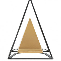 Decoratiune Piramid, Mauro Ferretti, 15x15x21 cm, polirasina, auriu