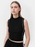 Crop-top striat fără m&acirc;neci pentru femei, 4F Sportswear