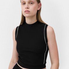 Crop-top striat fără mâneci pentru femei