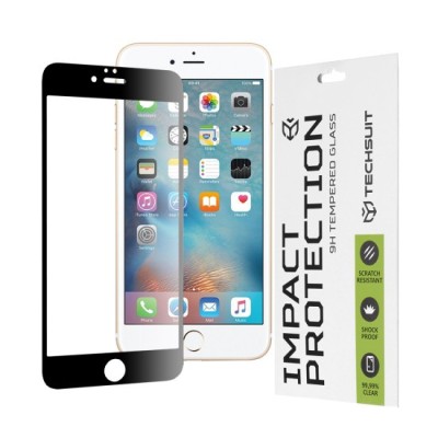 Folie pentru iPhone 6 Plus / 6S Plus - Techsuit 111D Full Cover / Full Glue Glass - Black foto