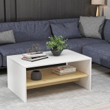 Cumpara ieftin Măsuţă de cafea Apollon, Alb- Stejar Sapphire