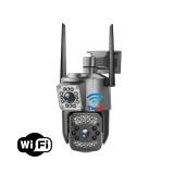 Camera de supraveghere WIFI 4K, 8MP, 2 lentile, Urmarire automata, Control din aplicatie, Rezistenta la apa IP66