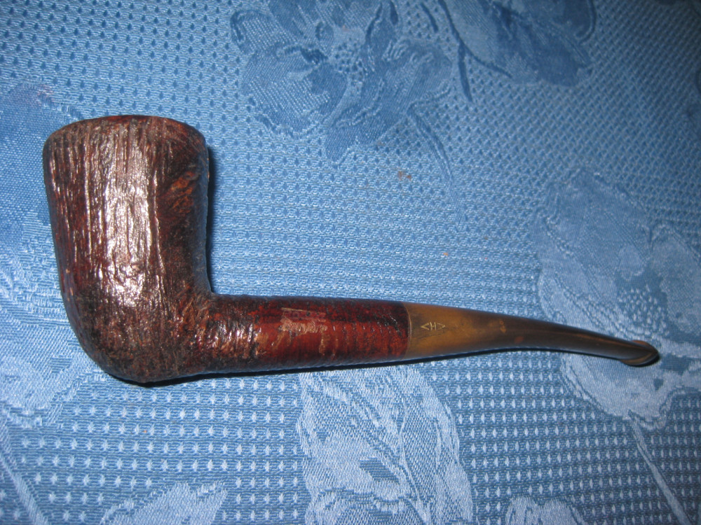 7186-Pipa Bruyere H lemn sidef stare F.B. inaltime 8 cm, lungime 13 cm. |  Okazii.ro