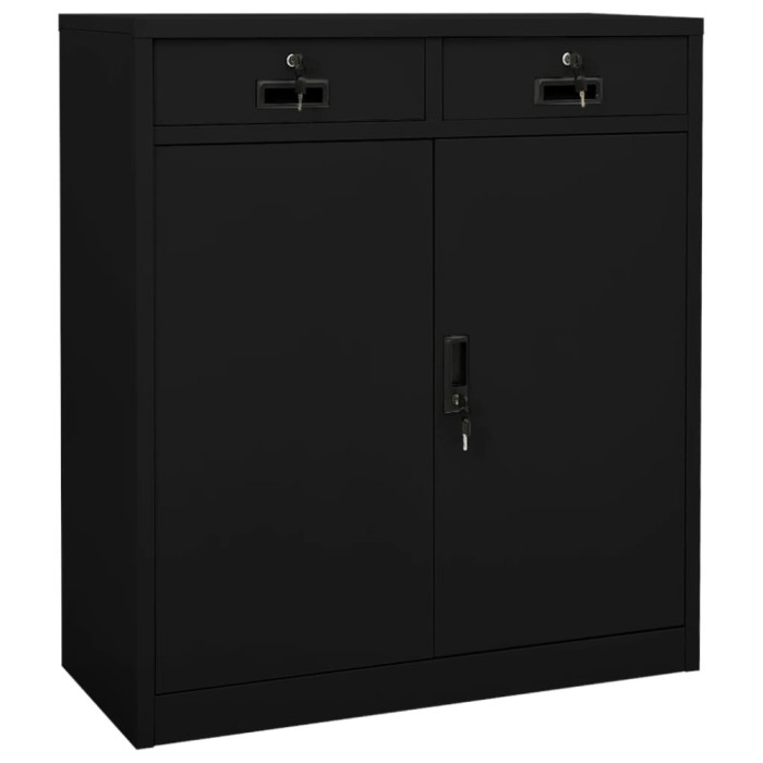 vidaXL Dulap de birou, negru, 90x40x102 cm, oțel 336411