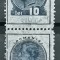 SV * Romania 10 LEI 1940 x 2 * Timbru Fiscal * hartie pelur * Regele Carol II