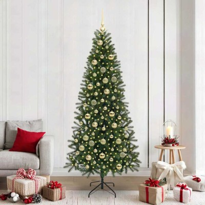 vidaXL Brad de Crăciun artificial cu 300 LED Verde 210 cm PE și PVC 3397371 foto