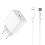 Incarcator XO wall charger L77 PD 20W 1x USB-C white + Lightning - USB-C cable