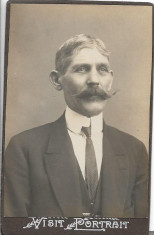 CDV Portret barbat Banat poza veche foto