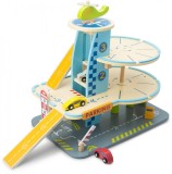 Parcare supraetajata cu 3 masinute si elicopter, 7Toys