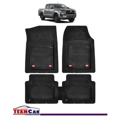 Covorase Auto TeamCar&amp;reg; Tip Tavita Compatibile Toyota Hilux VIII (2015+) Negru Material Rezistent foto