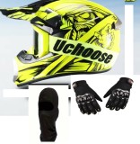 Set casca moto-atv-trotineta-enduro+Ochelari+Manusi+Cagula ,marimi disponibile S,M ,L si XL
