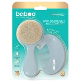 Set Perie Si Pieptene Bebe Baboo - Albastru, 0 luni+