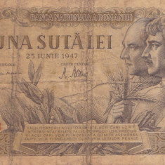 ROMANIA 100 LEI 25 IUNIE 1947 F