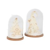Set 2 Cupole din plastic cu baza lemn cu accesorii-Tip Model 1